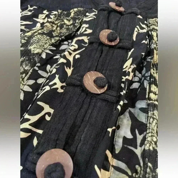 Orchid Lane Best Boho Buddha Hipster Vest Woman’s Size S/M Black Gold buttons - Picture 9 of 15